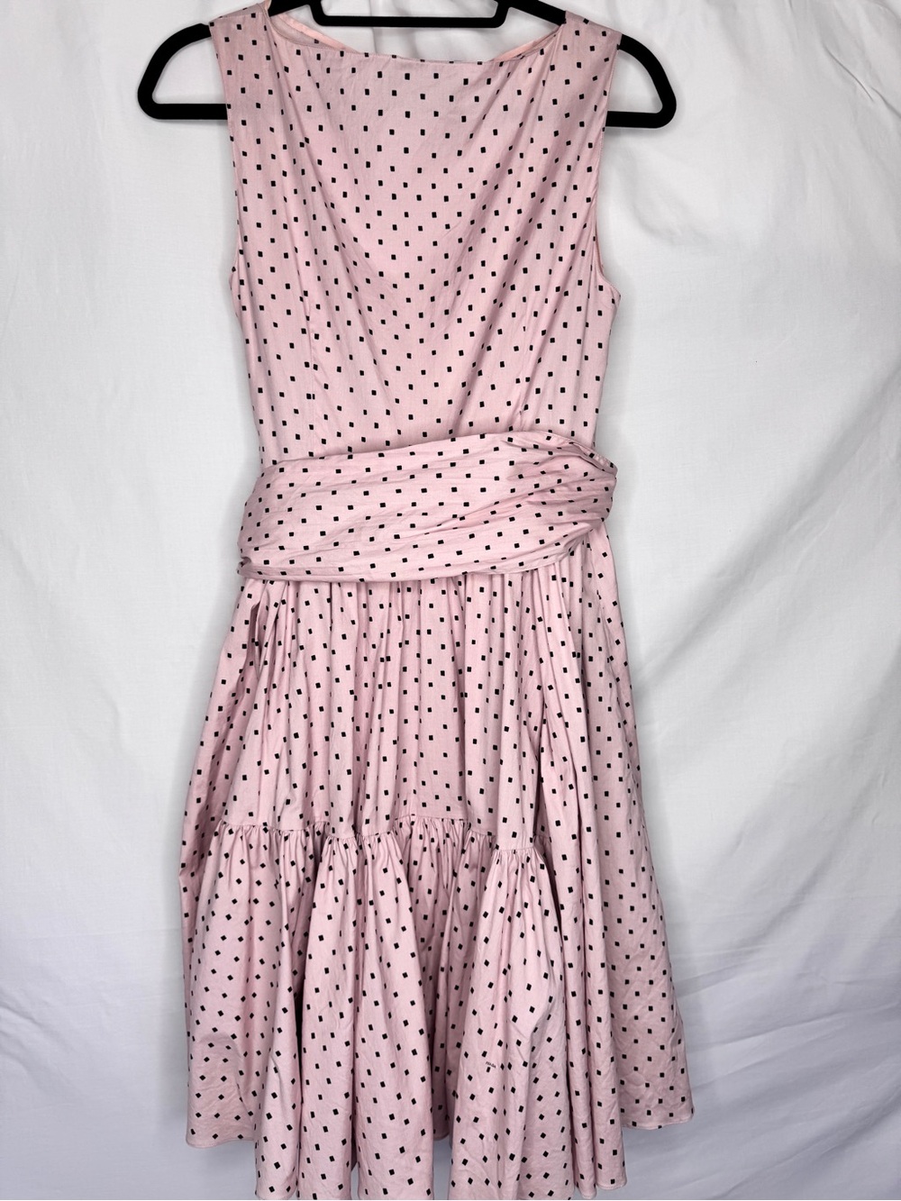 Prada Vintage Pink Squared Polka Dot Dress - Picture 2 of 16